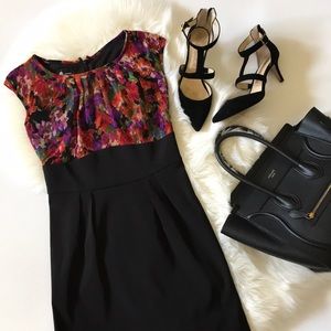 AB Studio Black and Multicolor Dress